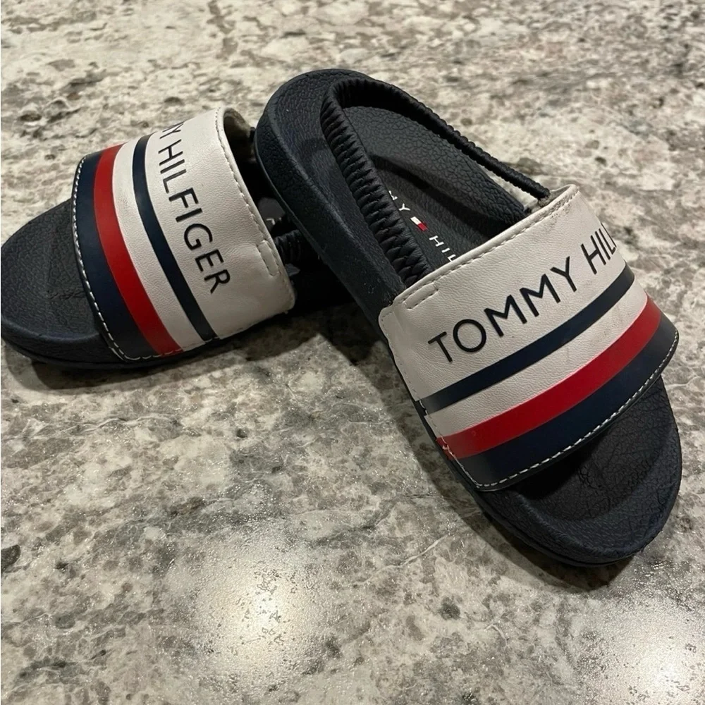 Tommy Hilfiger Blue and White toddler Sandals size 9